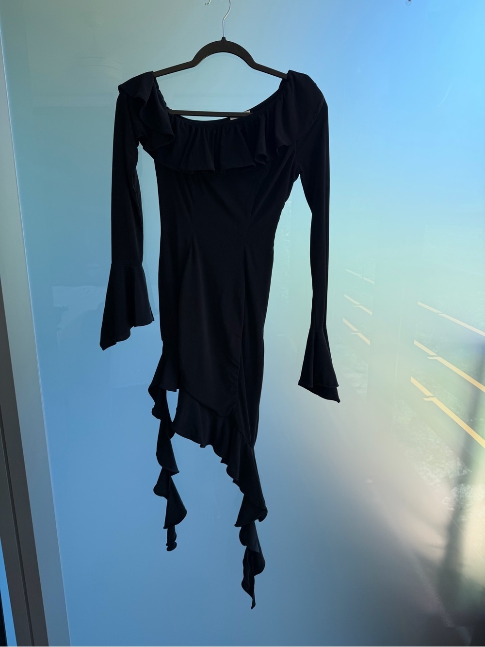 Mistress Rocks Black Ruffle Mini Dress - Picture 2 of 4